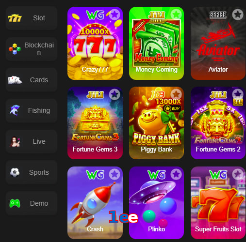 Main screen of 1Ee game page for PK players